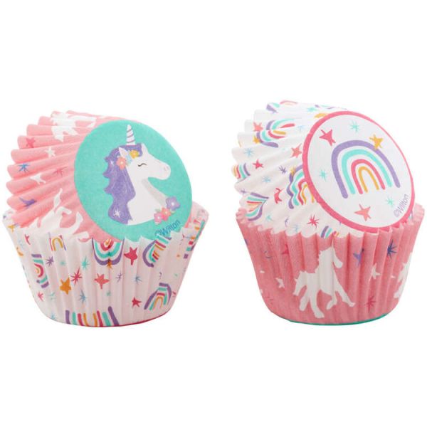 Rainbow Colored, Foil Lined Baking Cups - 100 Cupcake Liners