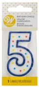 Blue Polka Dot Number Candle