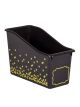 Black Confetti Plastic Book Bin