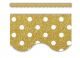 Gold Shimmer Polka Dots Scalloped Border Trim