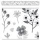 Black and White Floral Straight Border Trim