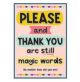 Please and Thank You Are Still Magic Words Positive Poster