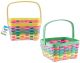 Easter Rainbow Bamboo Basket w/Movable Handle