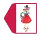 Christmas Present Girl Card 4.25x5.5